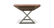 Orchard Pewter Aluminum X Base Wooden Dining Table