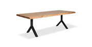 Orchard Black Aluminum Y Base Wooden Dining Table