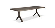 Orchard Brass Aluminum Y Base Wooden Dining Table