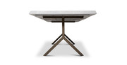 Orchard Brass Aluminum Y Base Wooden Dining Table
