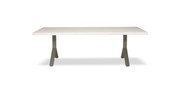 Orchard Pewter Aluminum Y Base Wooden Dining Table