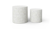 Fulton Brutalist Indoor/Outdoor Concrete Pedestal - Set of 2