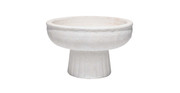 Coastal Modern Ceramic White Pedestal Bowl