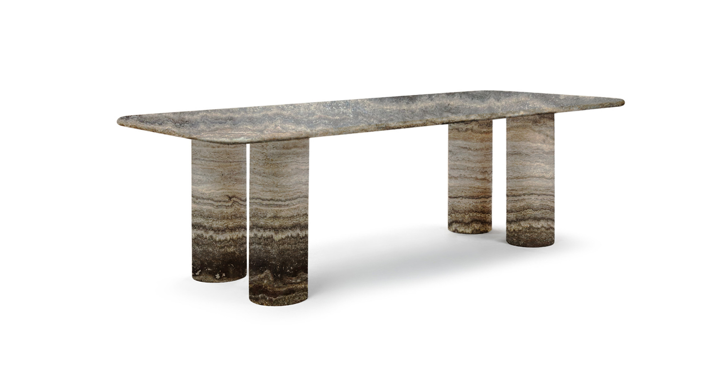 Alfio Travertine Dining Table - Manhattan Home Design