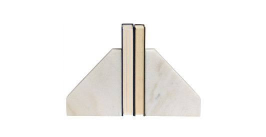 Bianco Crown Natural Marble Slide Bookends