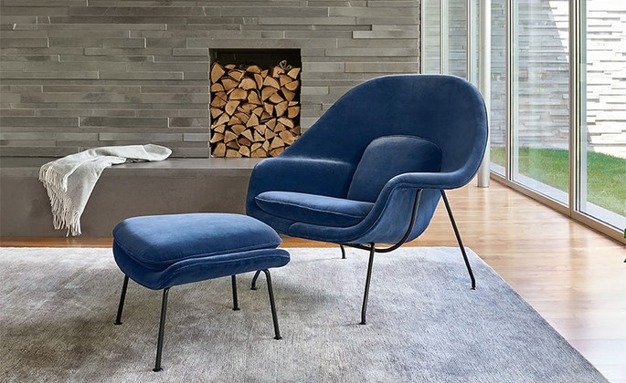 Curl Up In The Womb Chair Replica And Ottoman