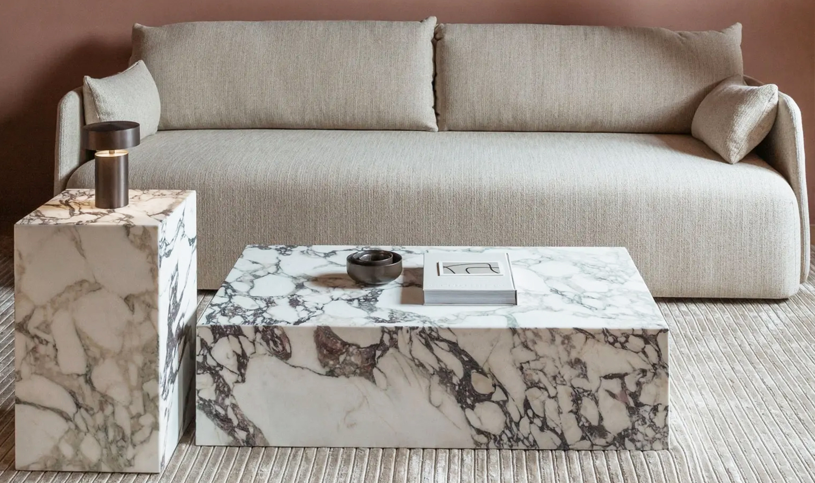 Copenhagen Marble Plinth Cube Small Side Table