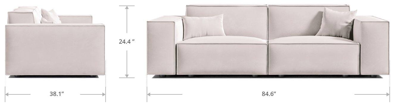 Bowery Modern Two Seater Sofa