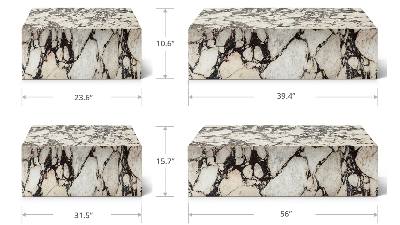 Copenhagen Marble Plinth Block Large Coffee Table