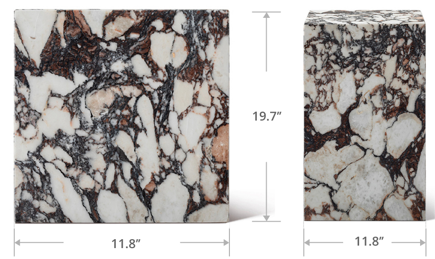 Copenhagen Marble Plinth Block Tall End Table