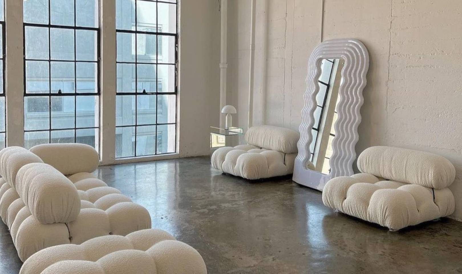 Ettore Sottsass Pink Wavy LED Mirror