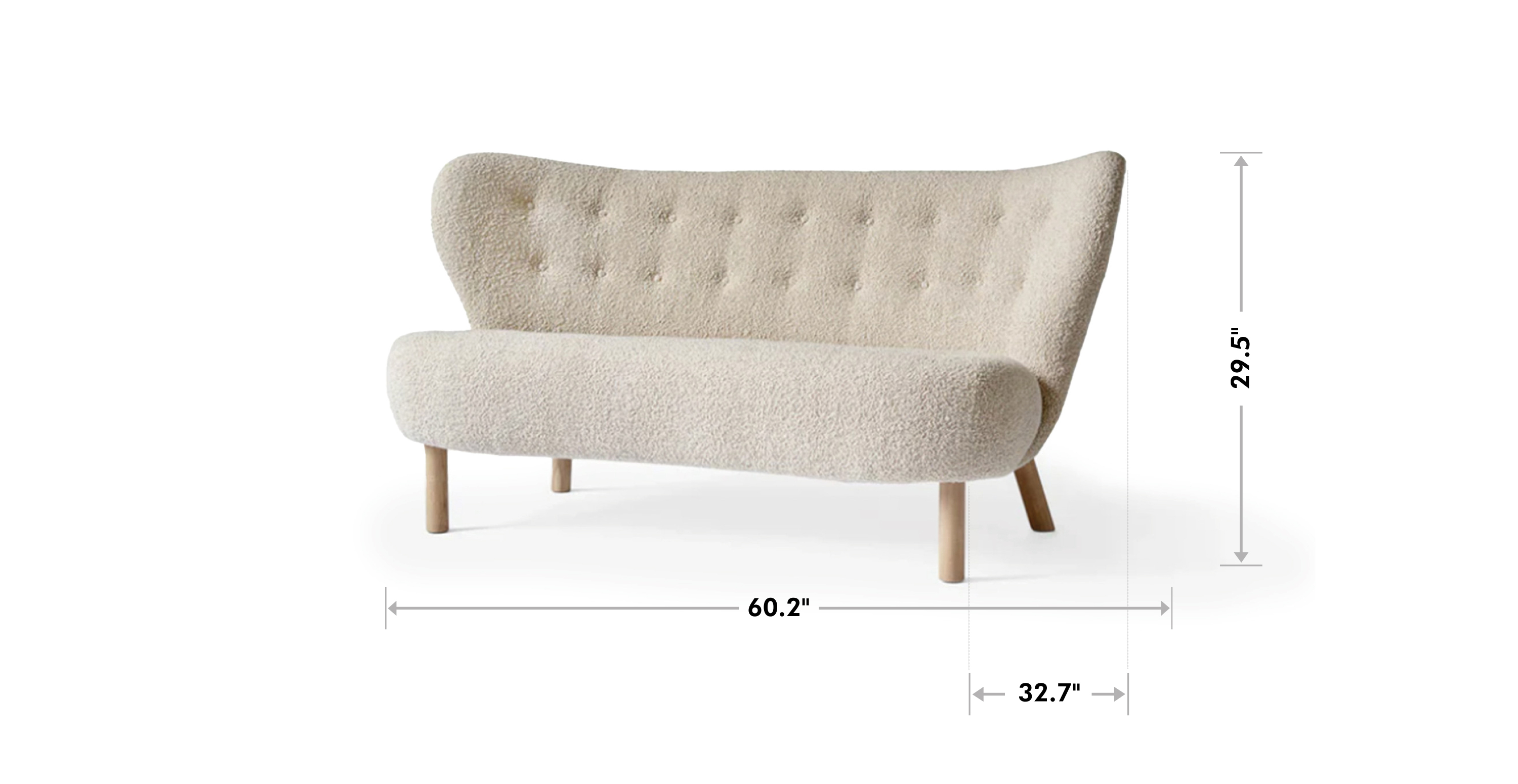 Little Sherpa 2 Seater Plush Loveseat