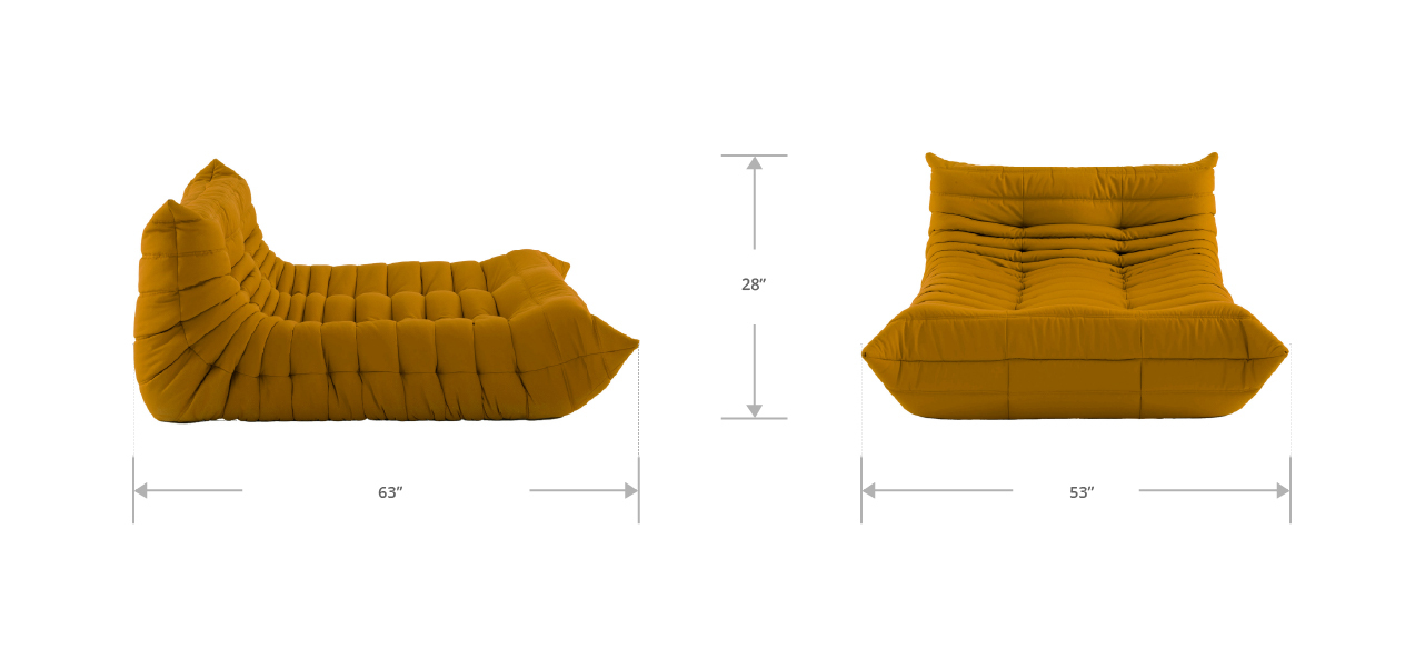 Michel Ducaroy Chaise Longue 2 Seater Fabric