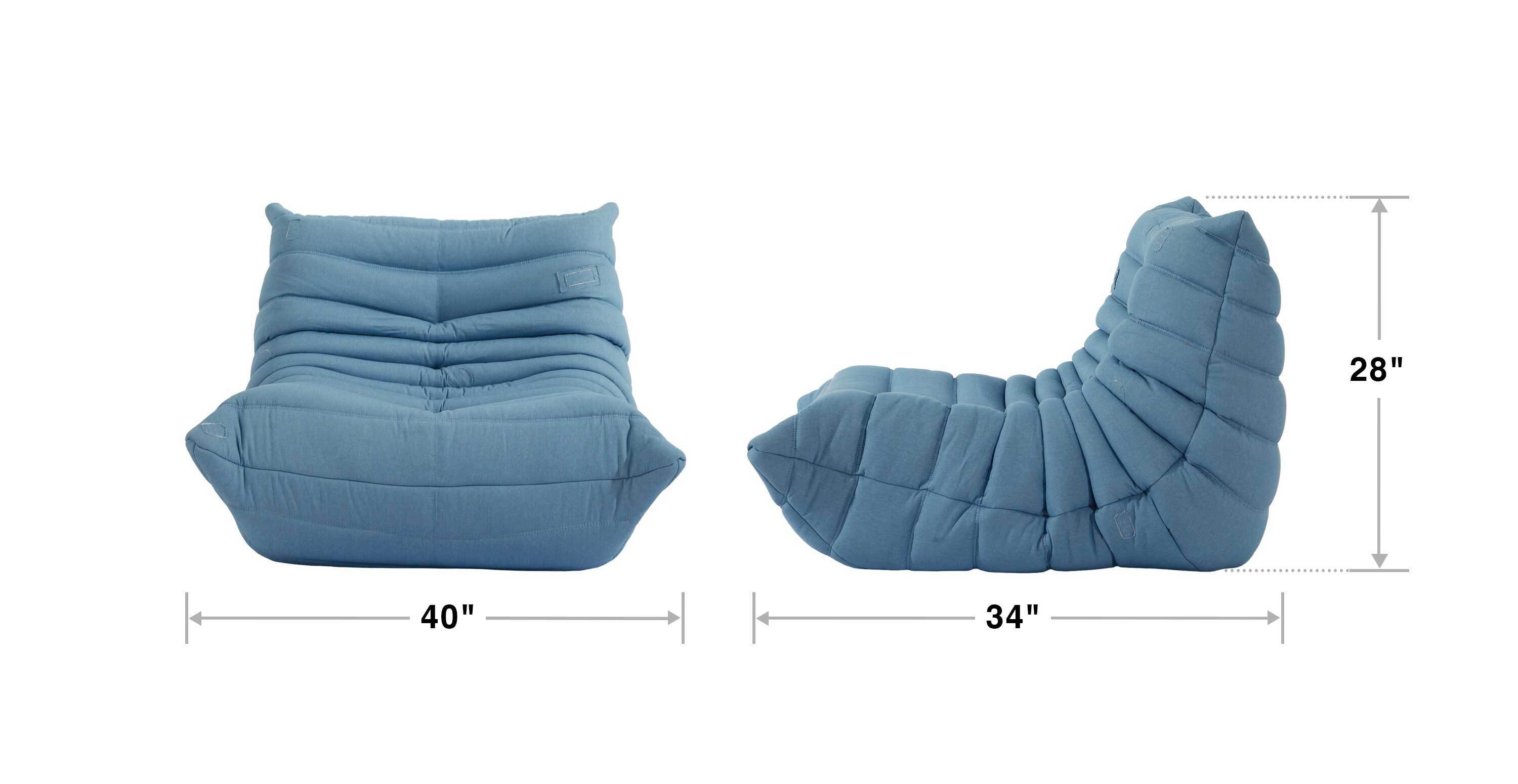 Michel Ducaroy Denim Stitch Fireside Chair