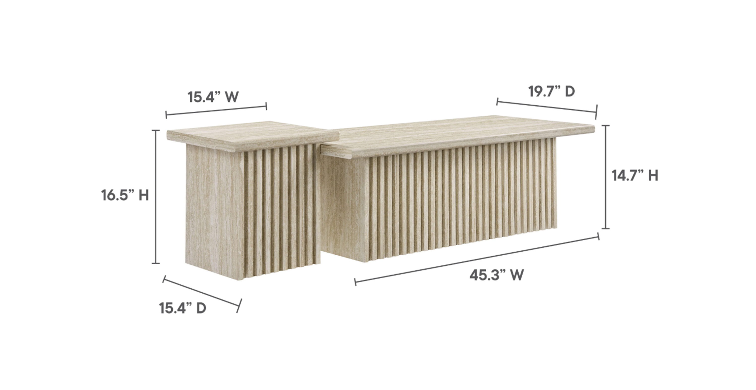 Nesting Faux Travertine Coffee Tables