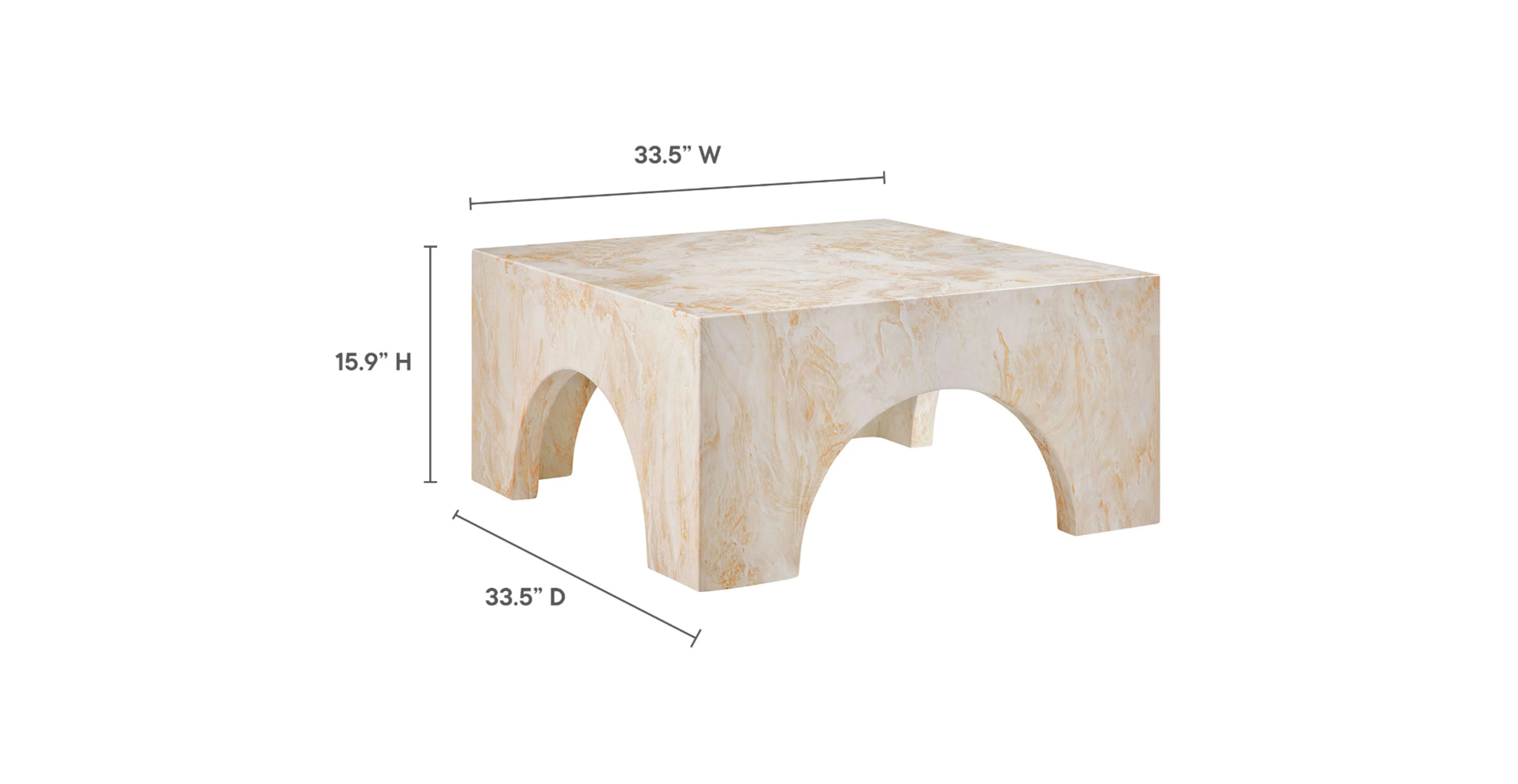 Outdoor Patio Arched Concrete Coffee Table