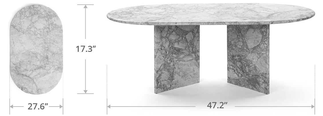 Verona Oval Coffee Table with Angled Base