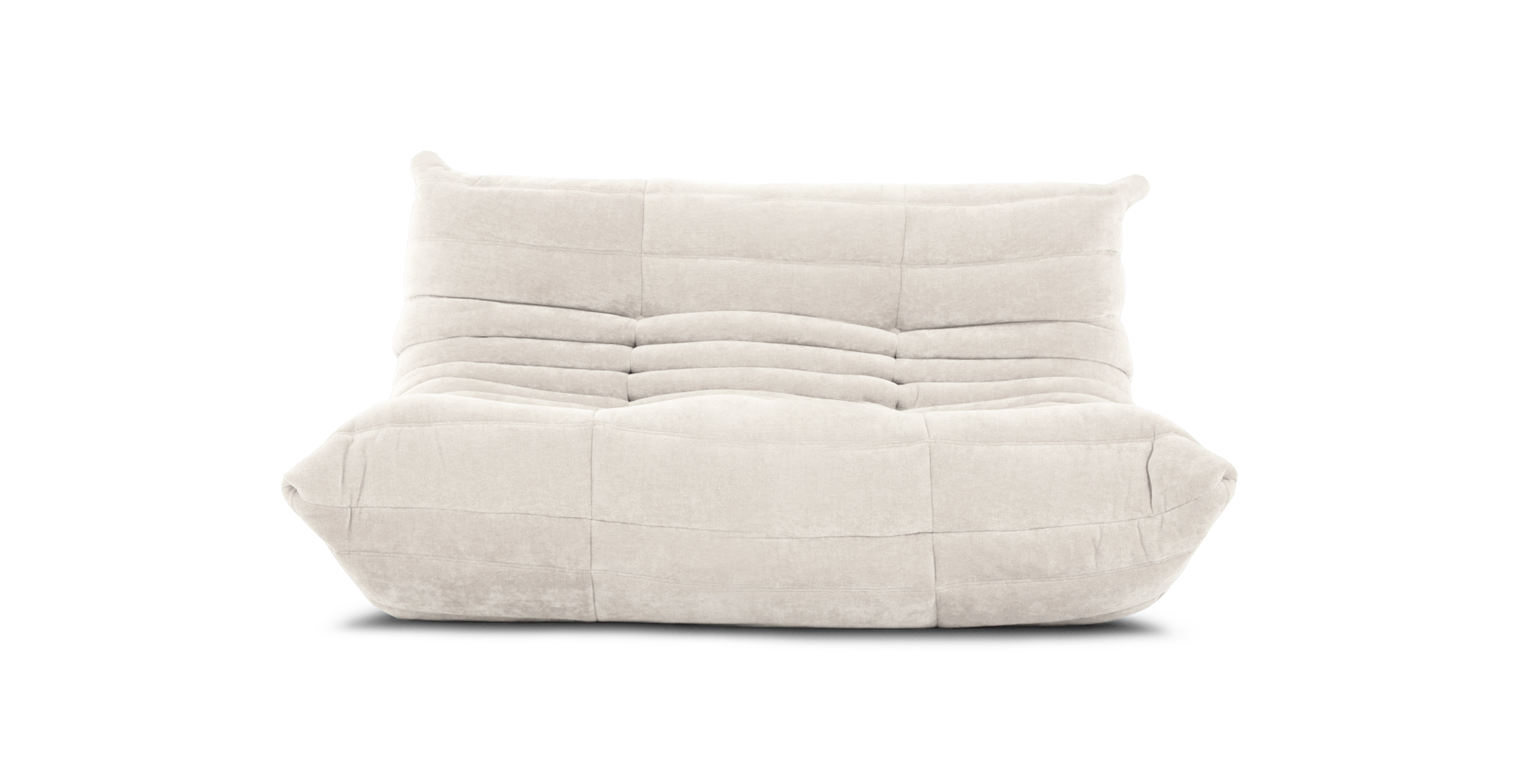 Michel Ducaroy Portside 2 Seater Fabric Loveseat -  Chenille Beige