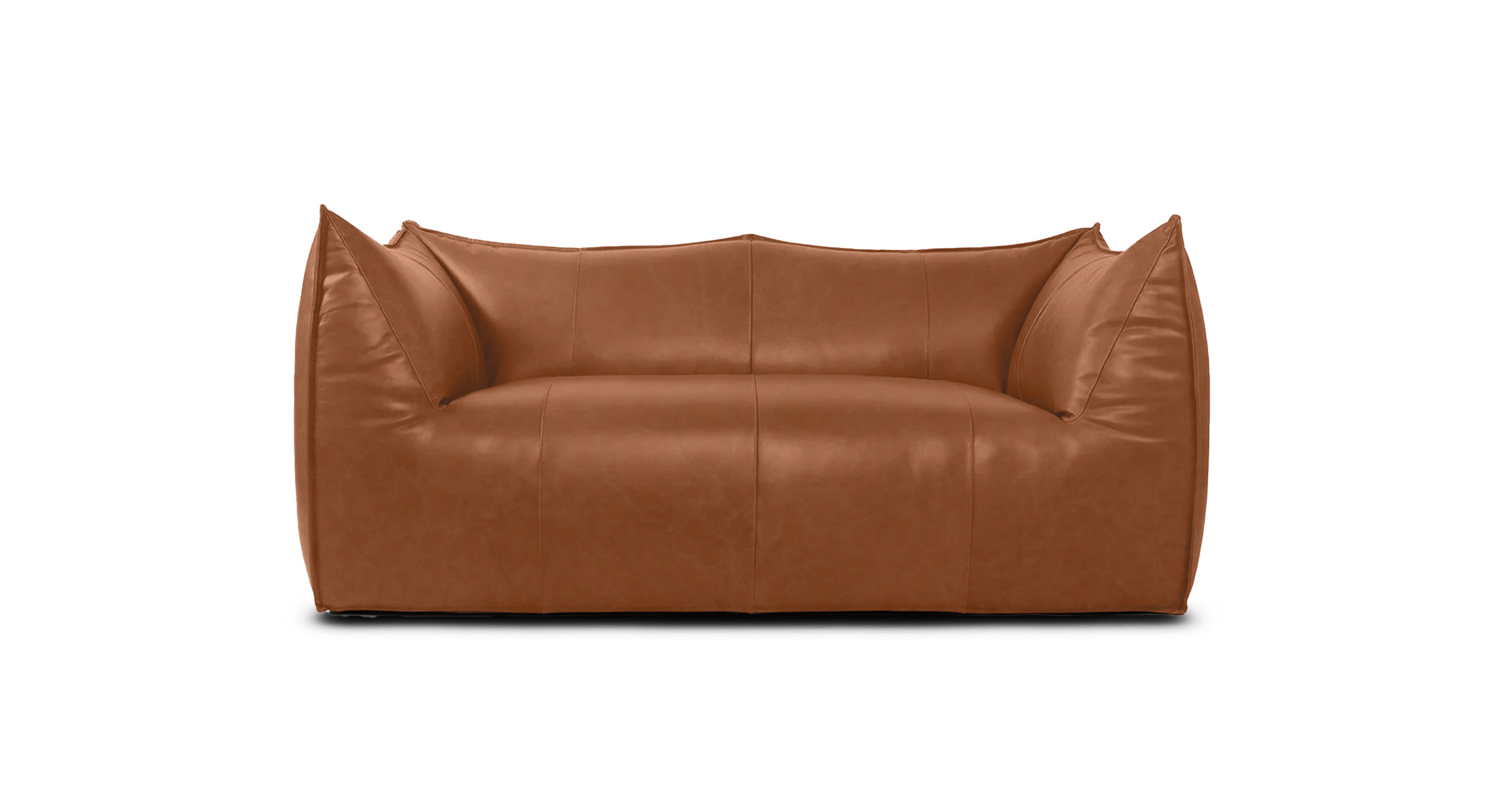 Mario Bellini Leandro Modern Loveseat -  Italia Leather Antique Brown
