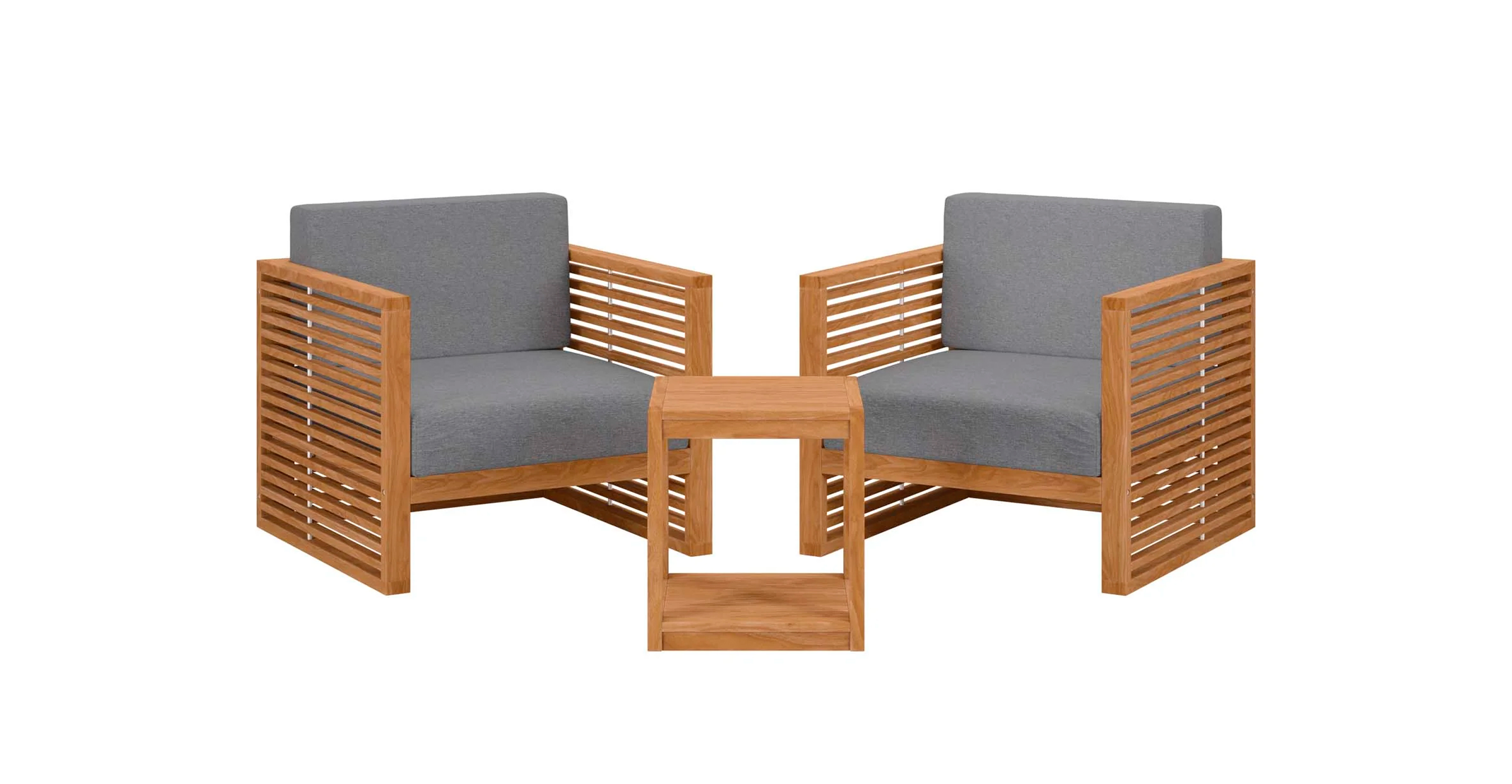 Capri Outdoor Patio Set - Fabric Natural Gray