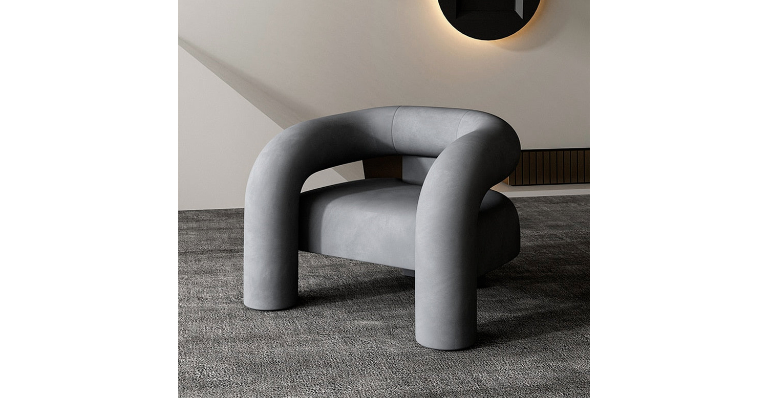 Nova Barrel Upholstered Armchair -  Pale Blue