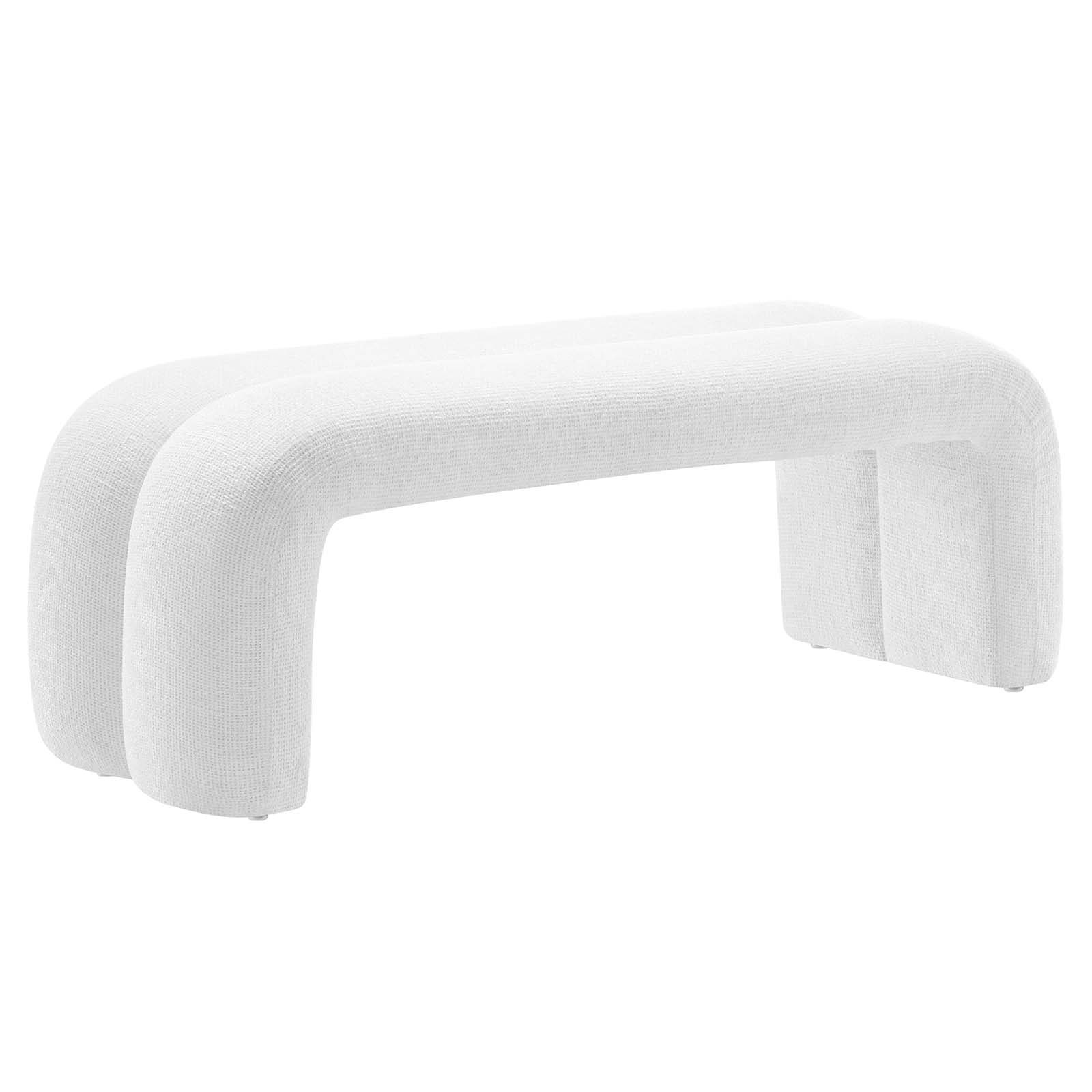 Dax 50.5 Chenille Upholstered Accent Bench - Fabric Frost