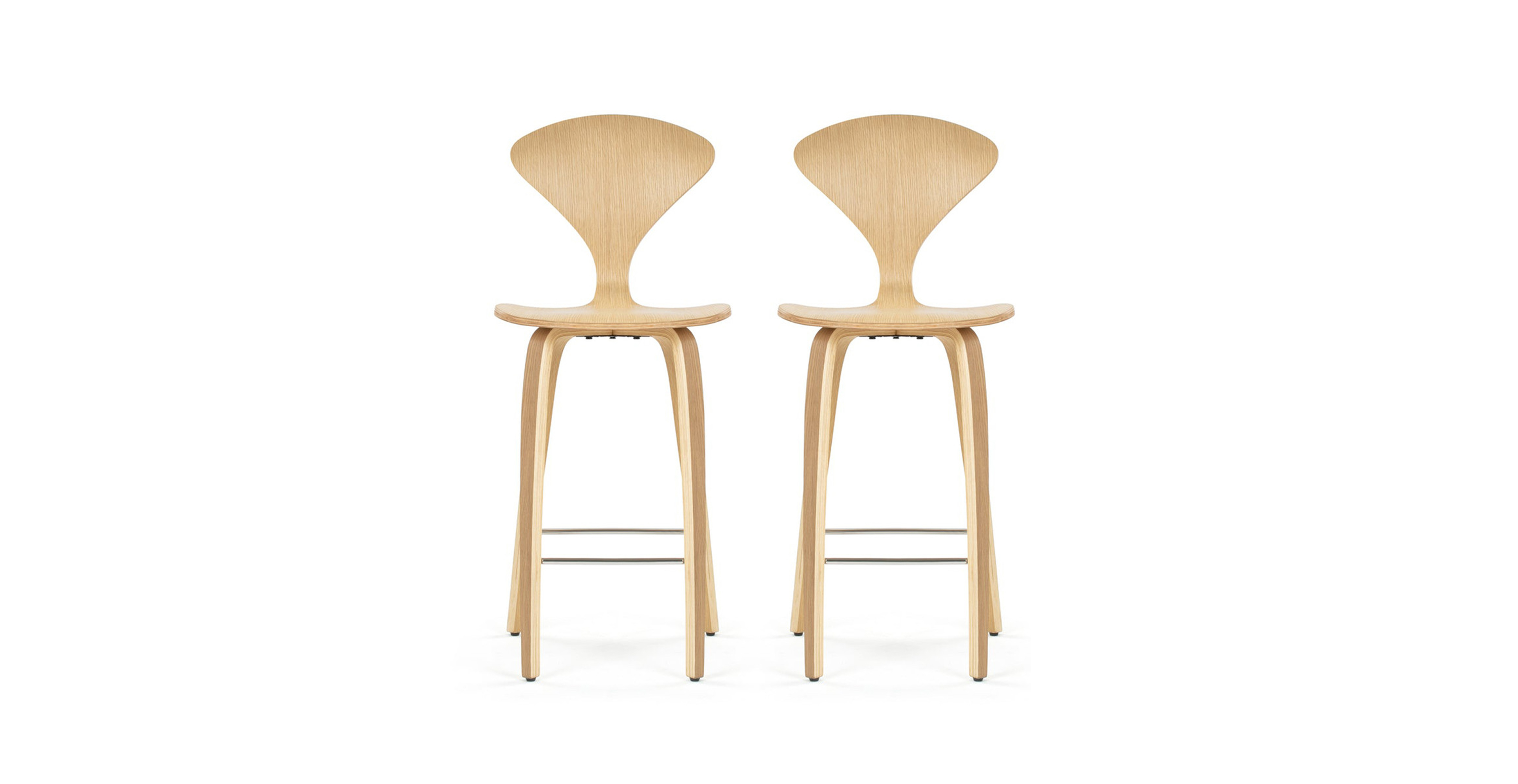 Norman Cherner Barstool (Set of 2) - Wood Natural Oak