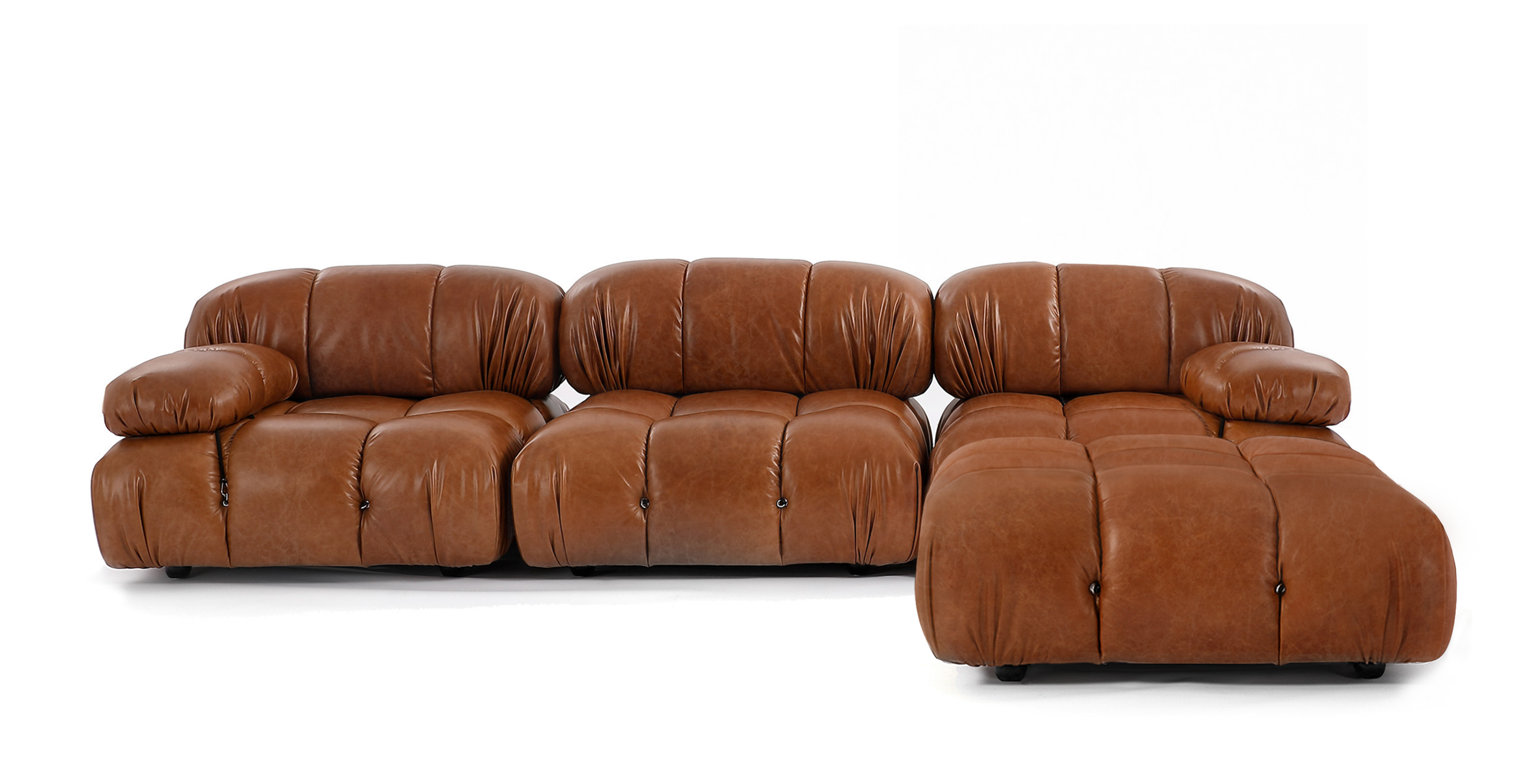 Mario Bellini Sectional Sofa | Configuration B -  Leather Antique Brown Leather