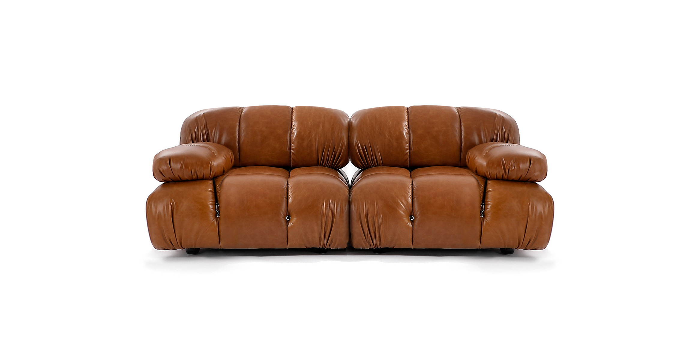Mario Bellini 2-Seater Sofa | Configuration A -  Leather Antique Brown Leather