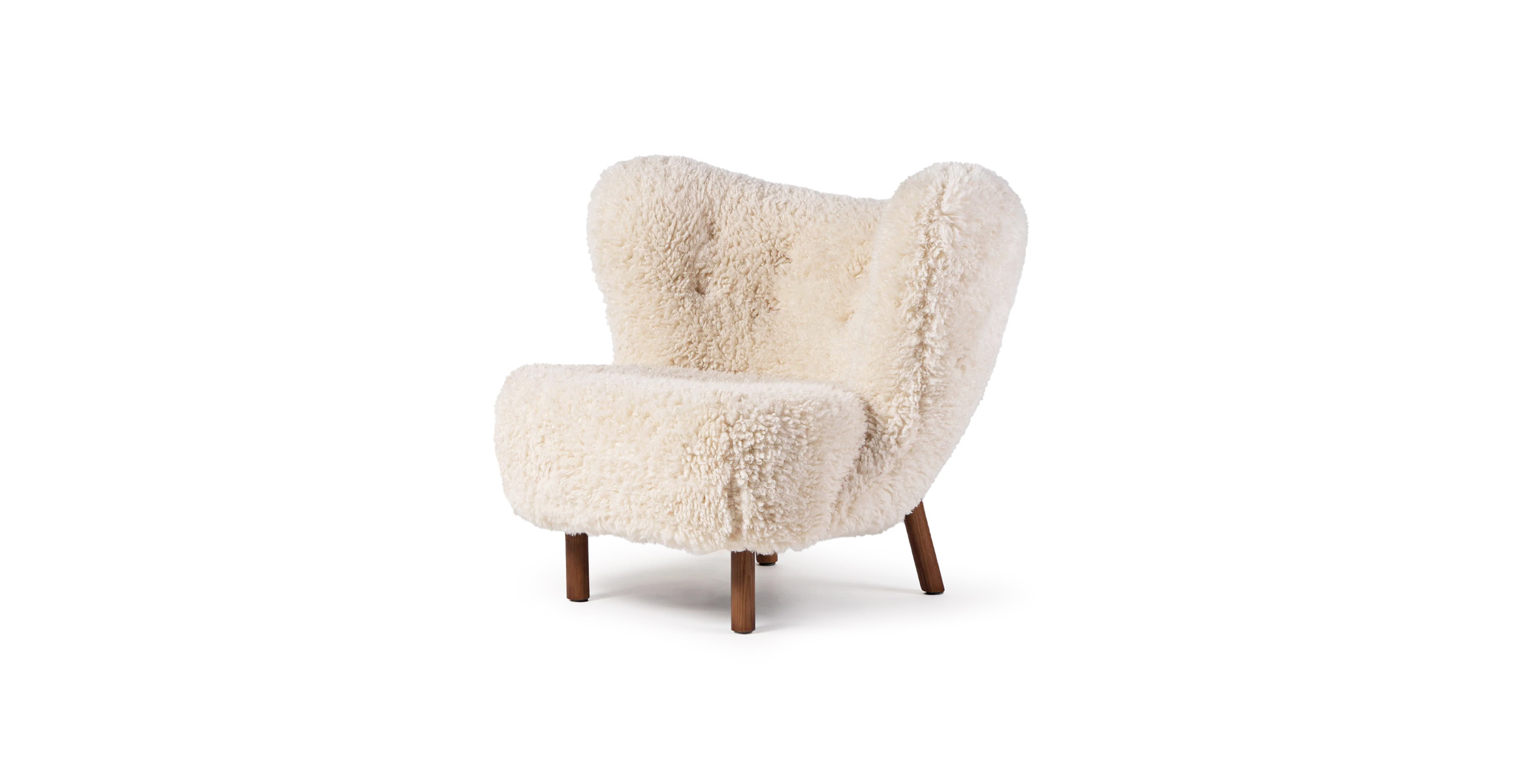 Modern Little Sherpa Lounge Chair -  Faux Sheepskin