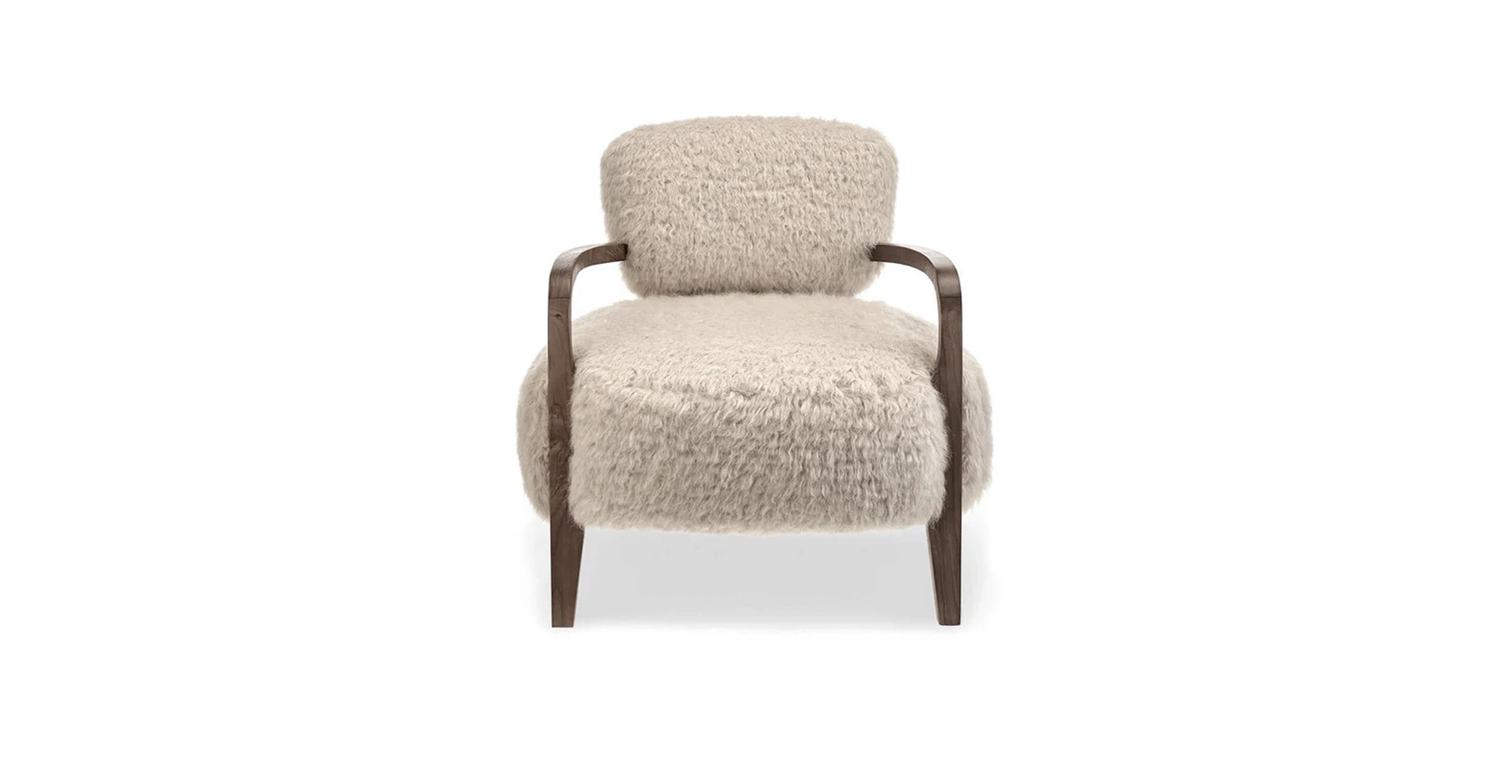 Contemporary Modern Yeti Sheepskin Armchair -  Faux Sheepskin