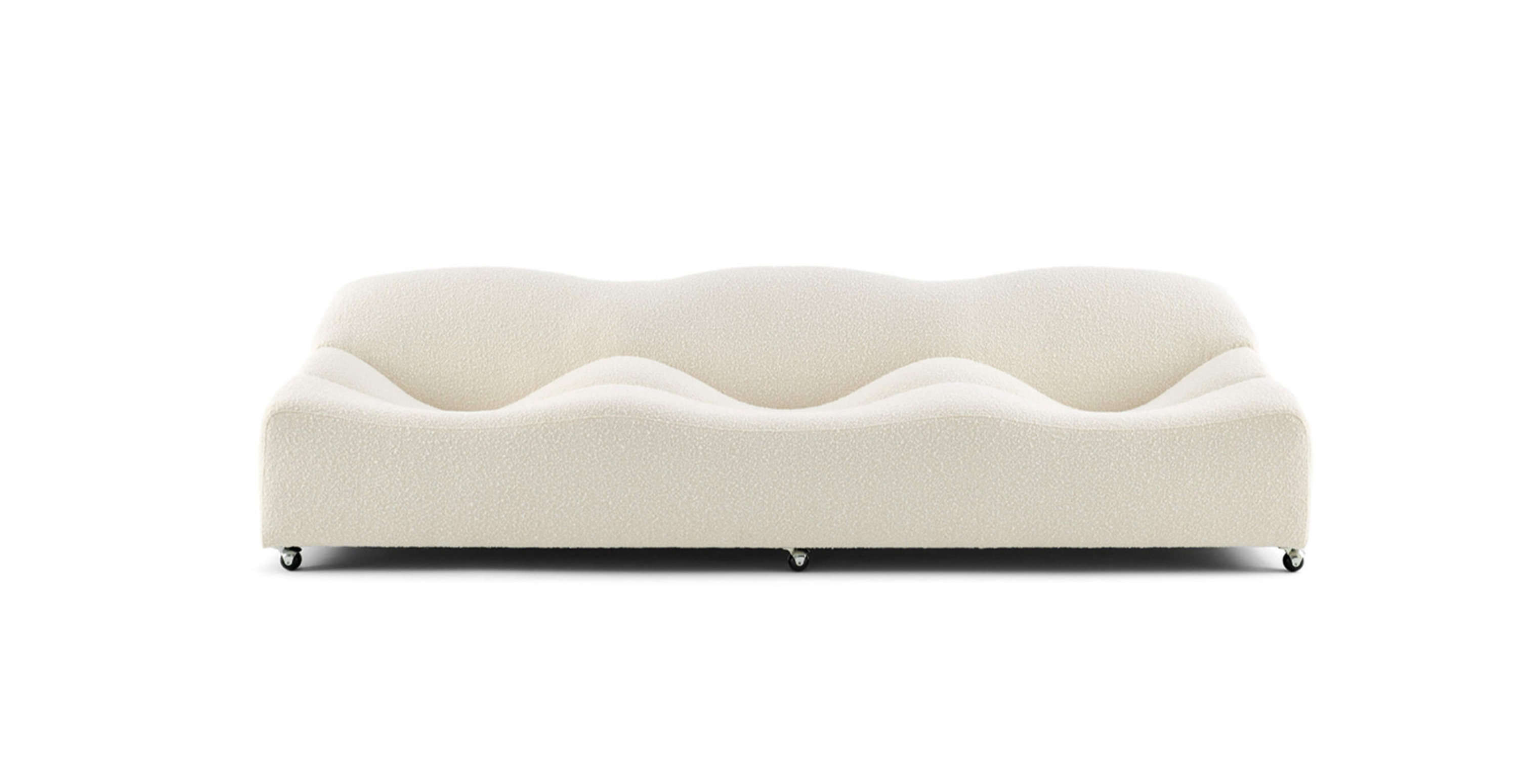 ABCD Mid Century Modern Sofa -  Boucle White Boucle