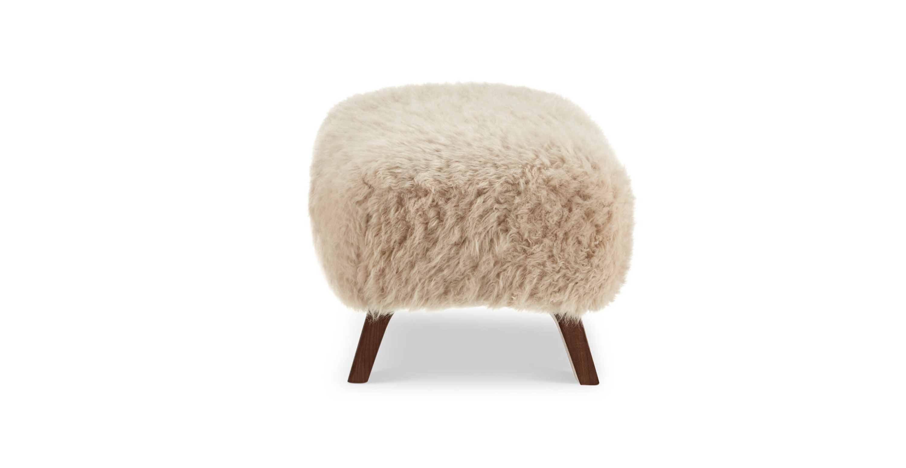 Modern Yeti Sheepskin Ottoman -  Faux Sheepskin