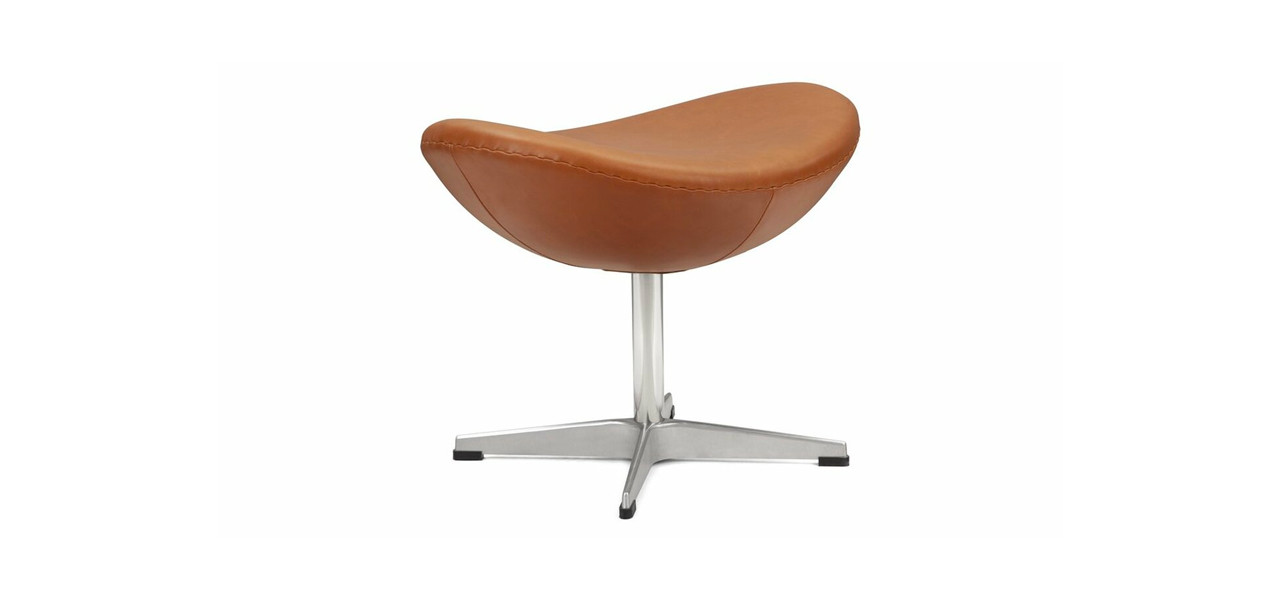 Arne Jacobsen Egg Chair Ottoman -  Leather Antique Brown - Aniline