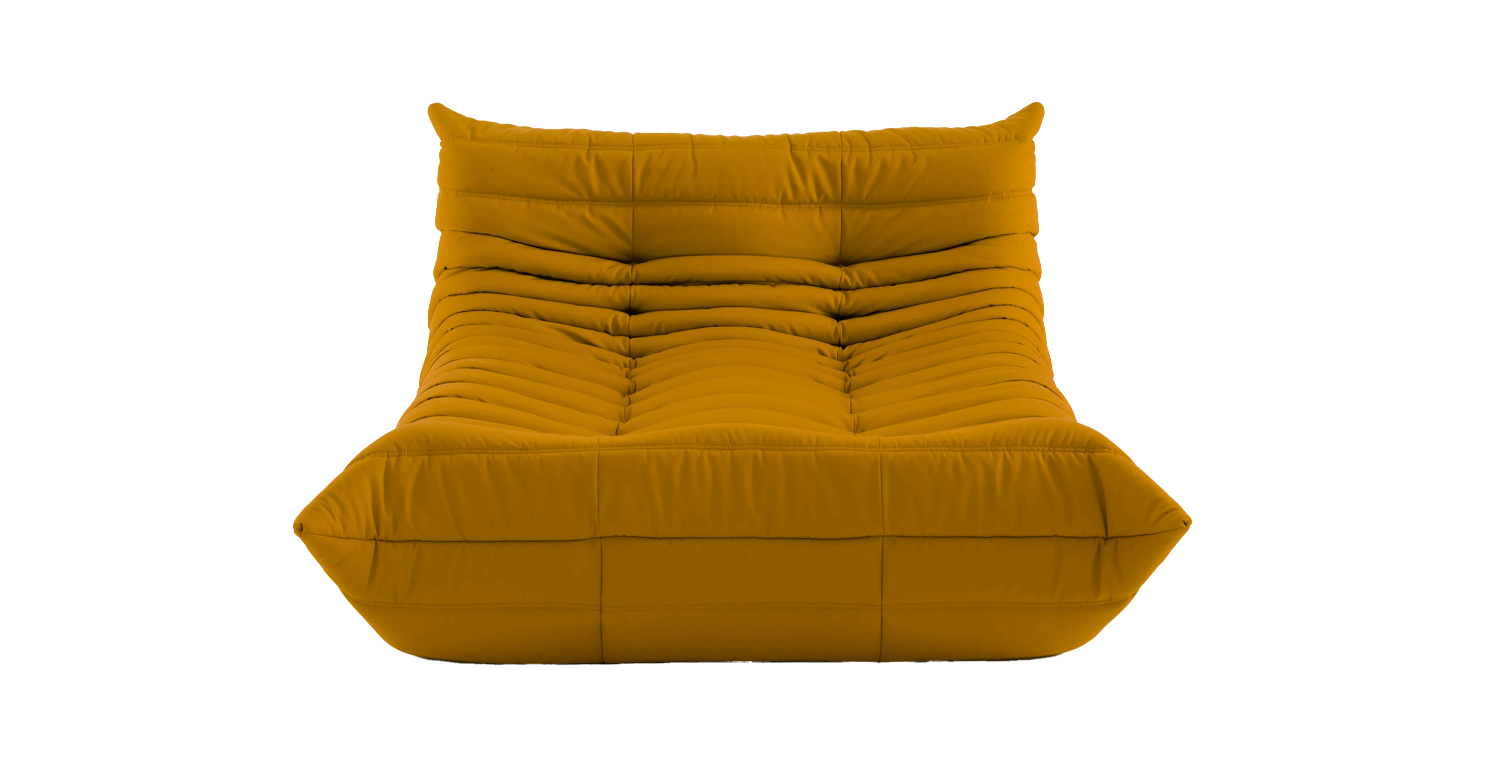 Michel Ducaroy Chaise Lounge 2 Seater Fabric -  Alcantara Suede Amber Yellow