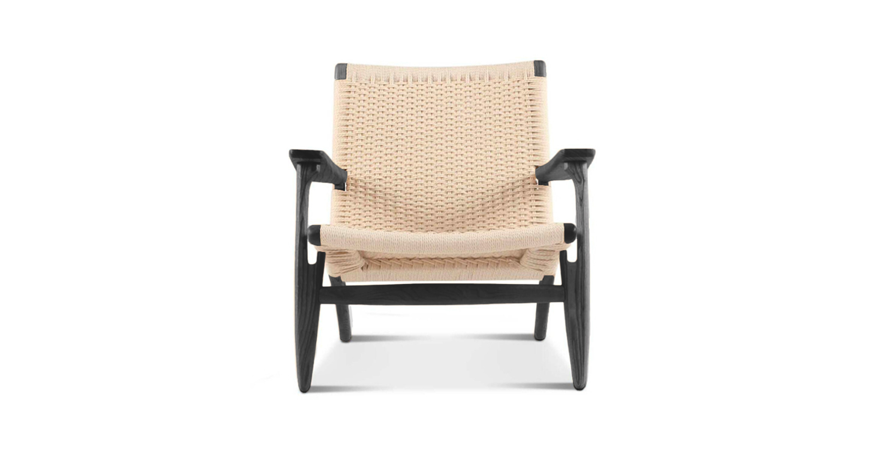 Scandinavian Ch25 Easy Chair -  Wood Black Stain