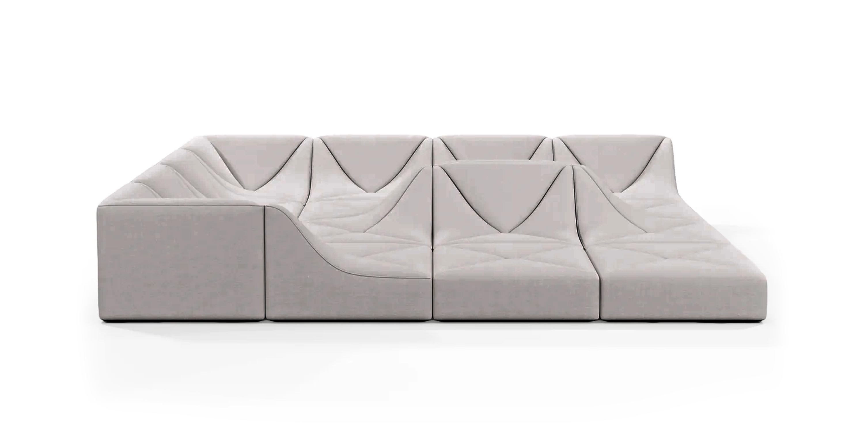 Dune Sofa Configuration C -  Velvet Light Gray Velvet
