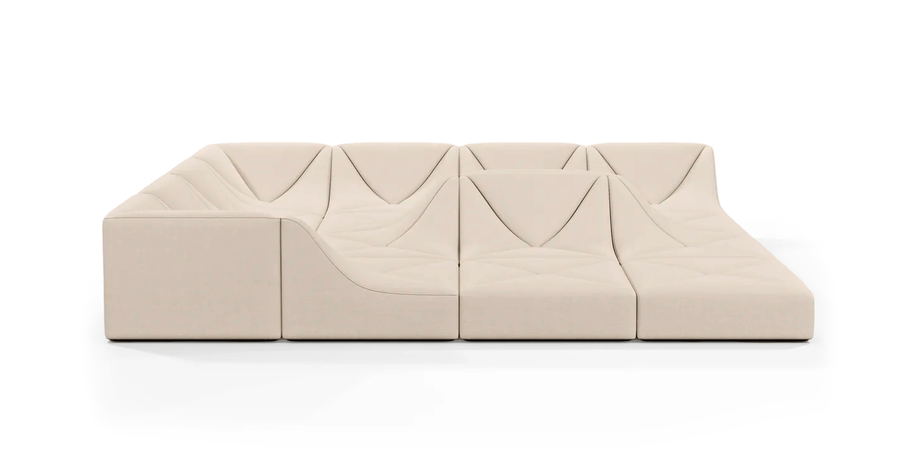 Dune Sofa Configuration C -  Velvet Ivory Velvet