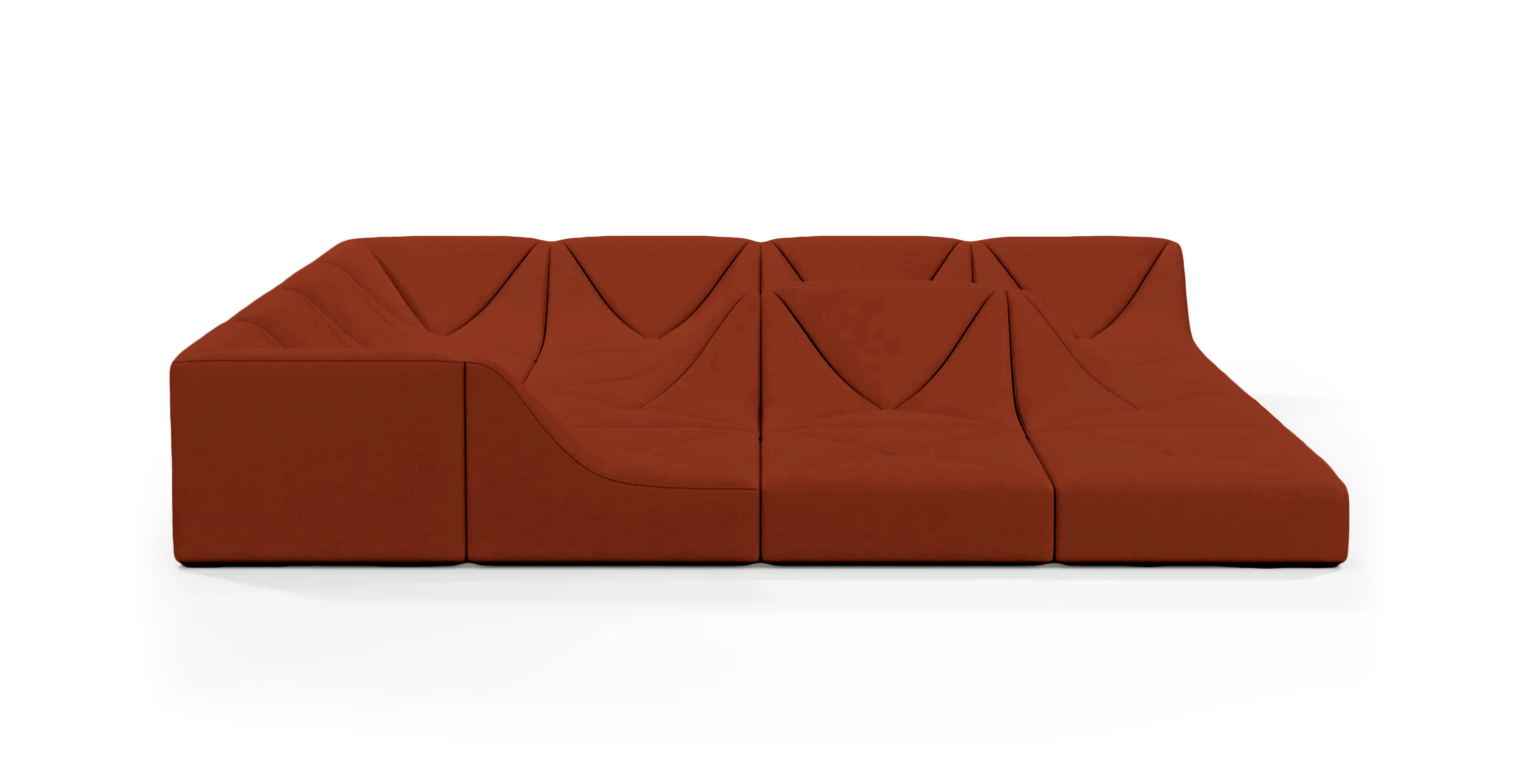 Dune Sofa Configuration C -  Velvet Rust Orange Velvet