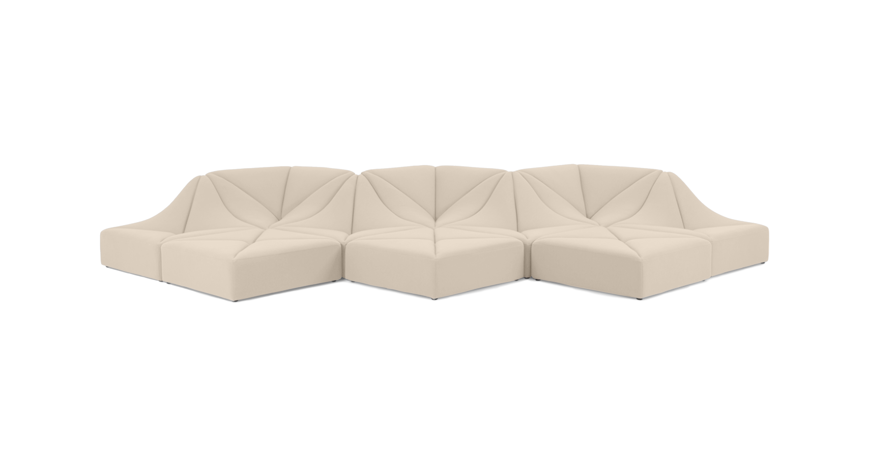 Dune Sofa Configuration A -  Velvet Ivory Velvet