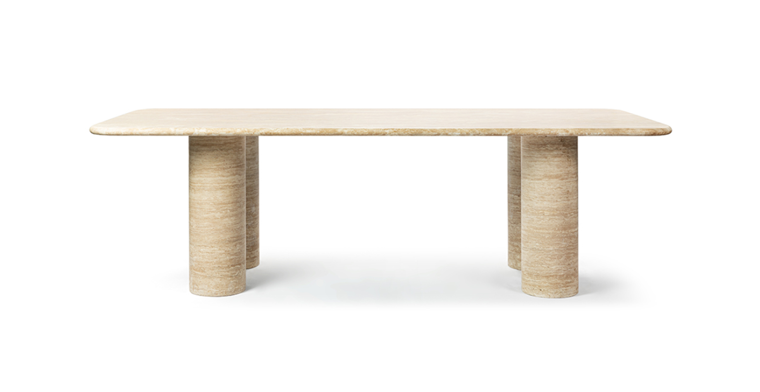 Colonna Rectangle Travertine Dining Table -  Marble Beige Travertine