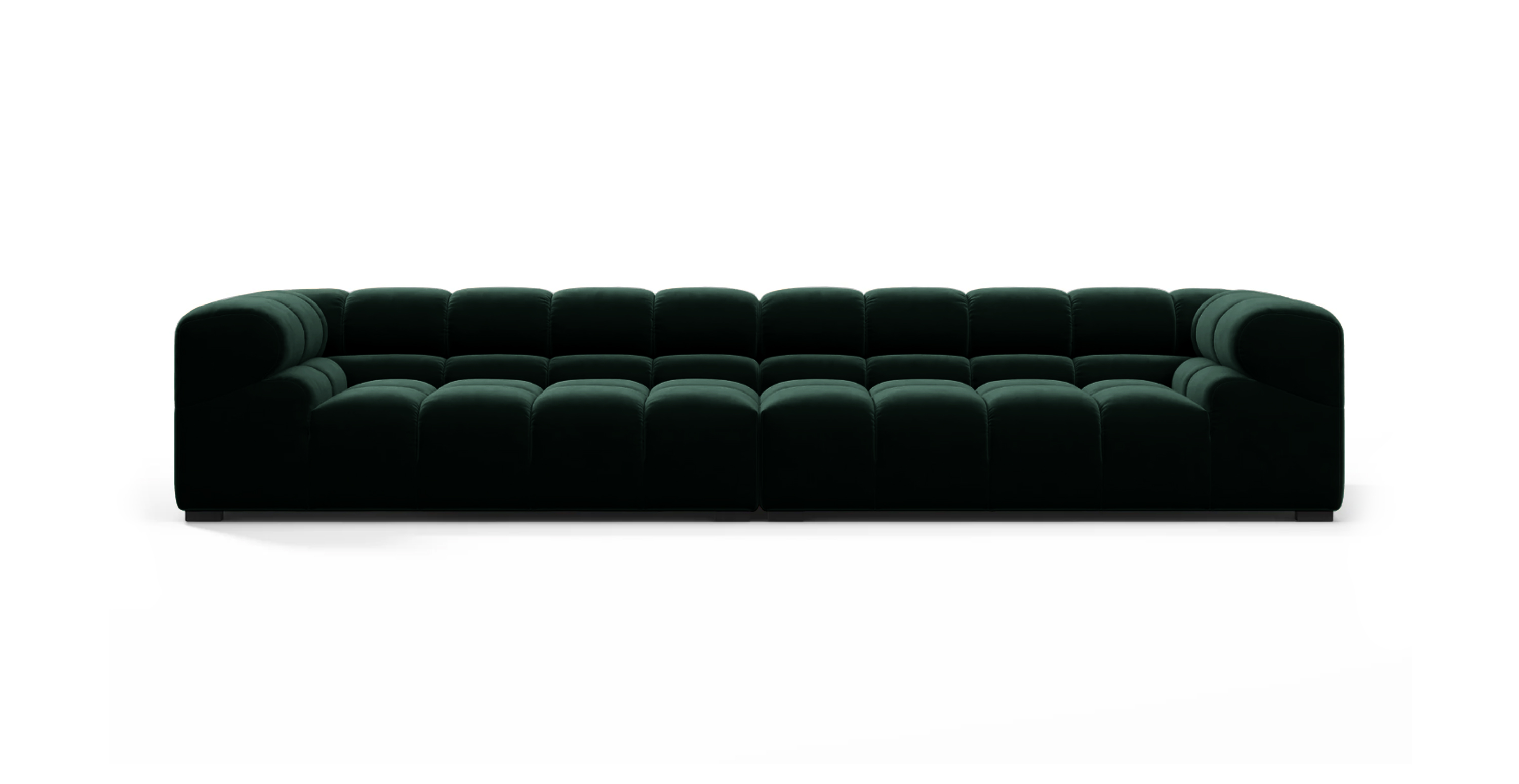 Tufted Sofa Extra Large -  Velvet Dark Green Velvet