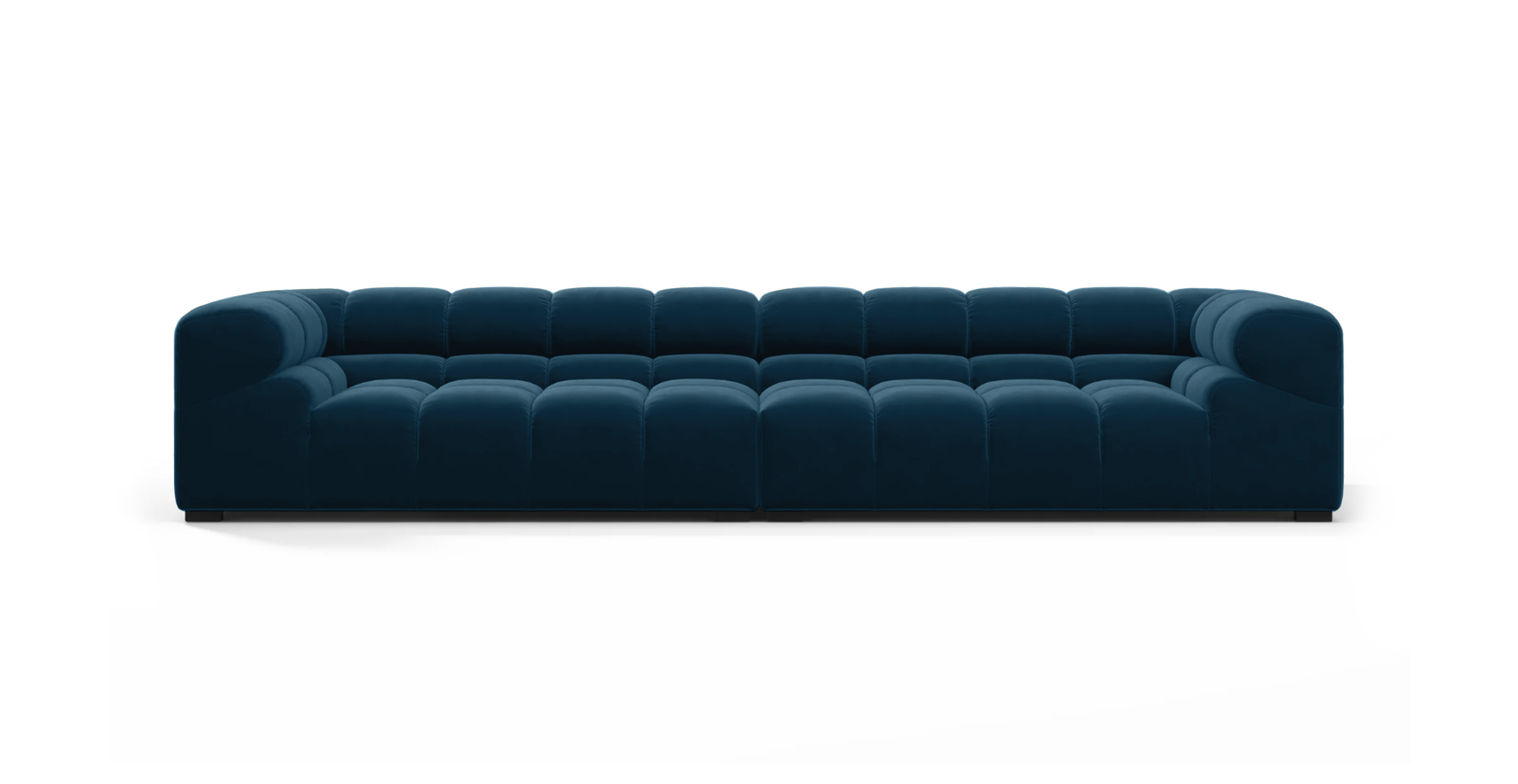 Tufted Sofa Extra Large - Royal Blue Velvet Velvet