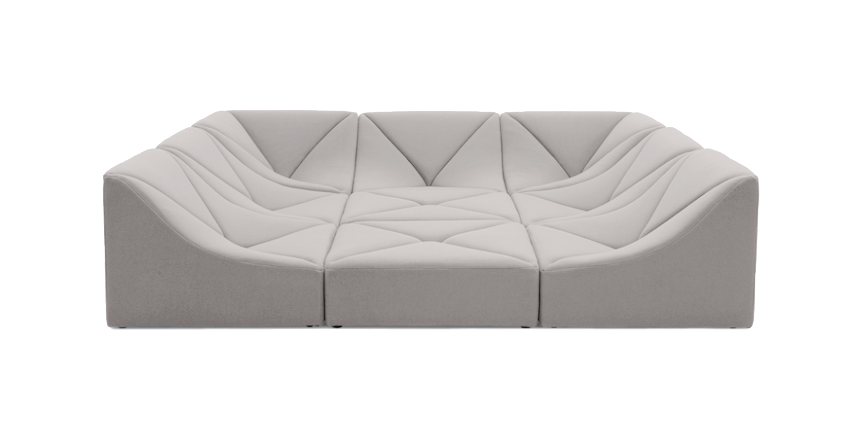 Dune Sectional Sofa -  Velvet Light Gray Velvet