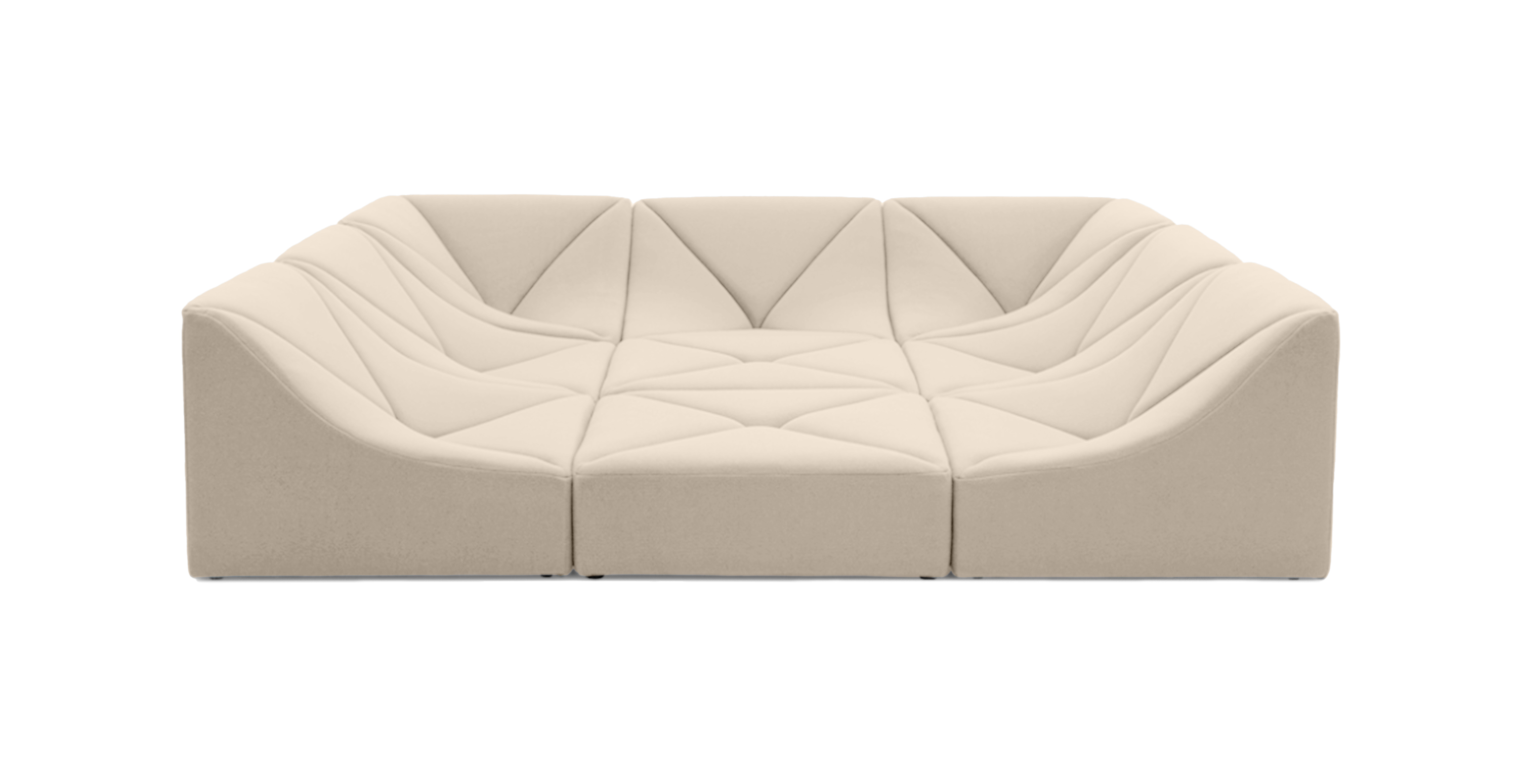 Dune Sectional Sofa -  Velvet Ivory Velvet