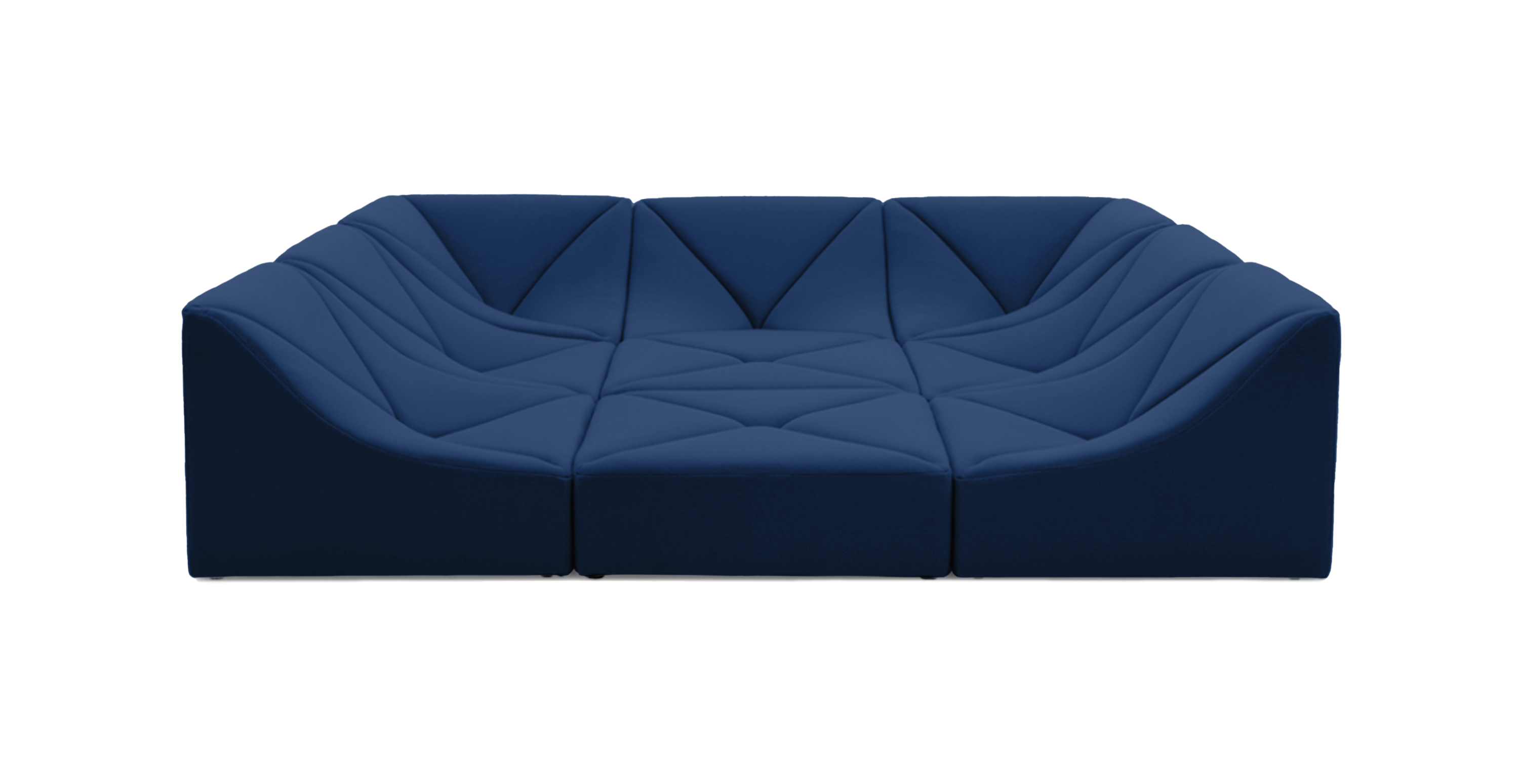 Dune Modular Sectional Sofa -  Mid Century Blue Velvet