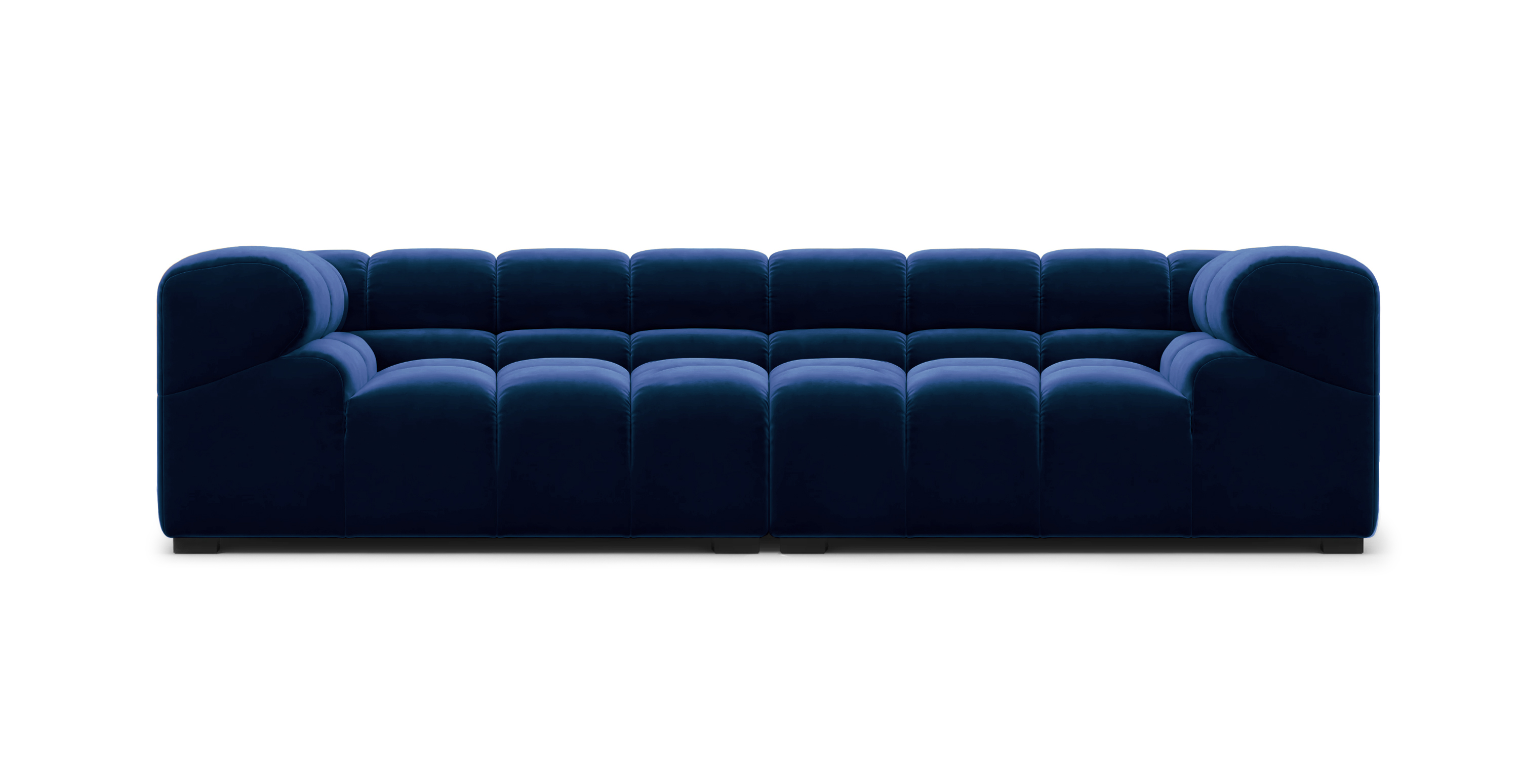 Patricia Urquiola Tufted 3 Seater Sofa -  Blue Velvet Velvet
