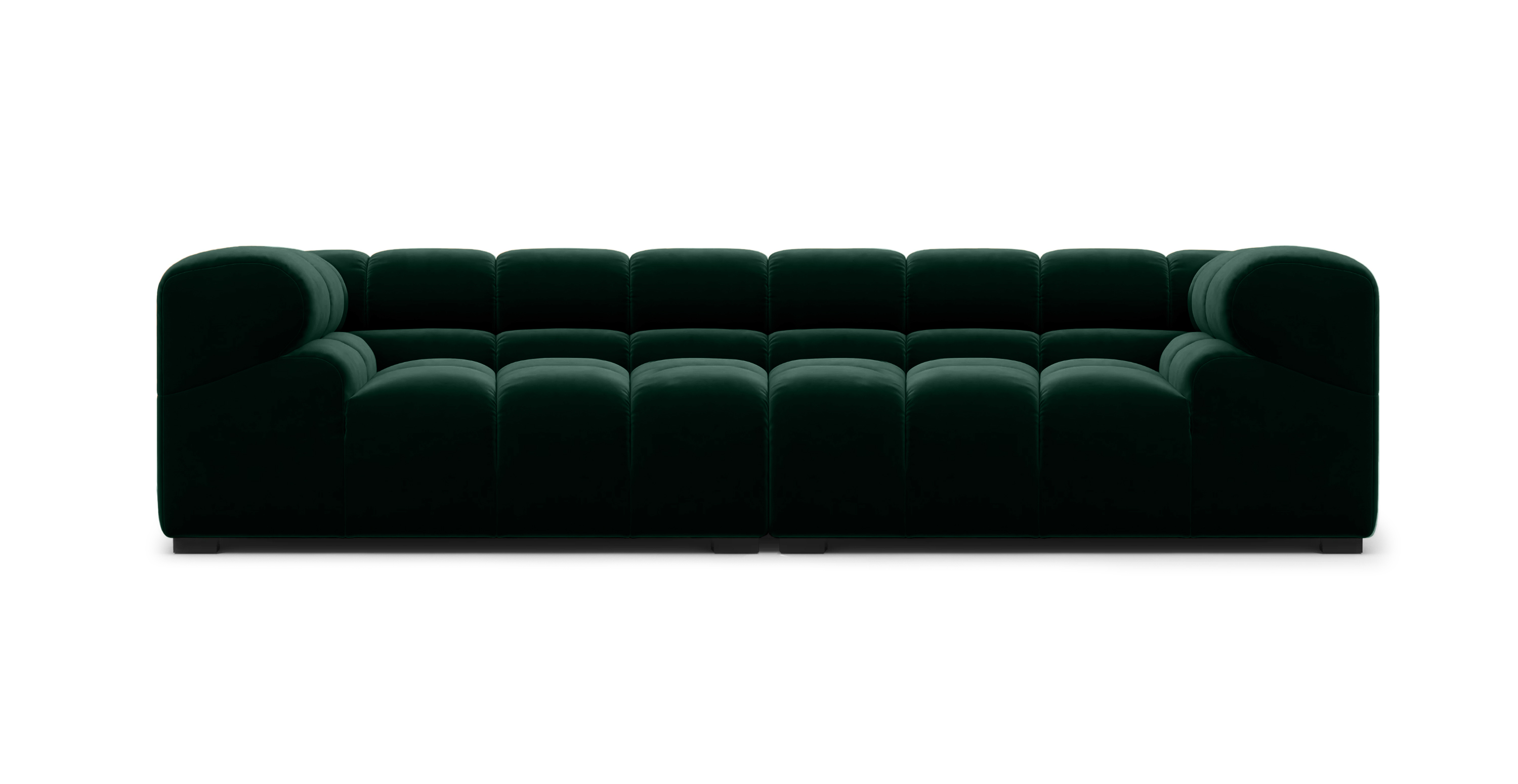 MCM Tufted 3 Seater Sofa -  Dark Green Velvet Velvet