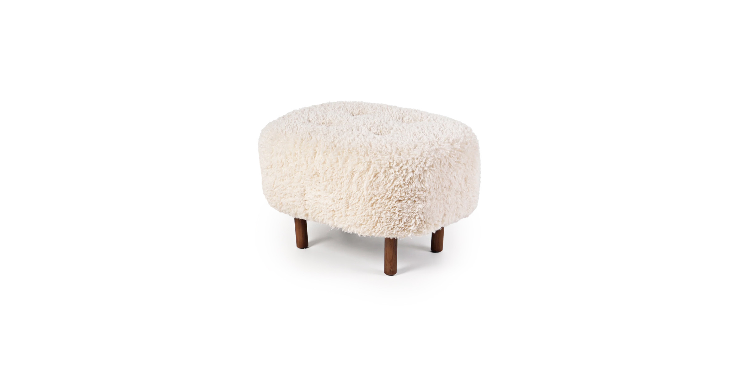 Little Sherpa Ottoman -  Faux Sheepskin