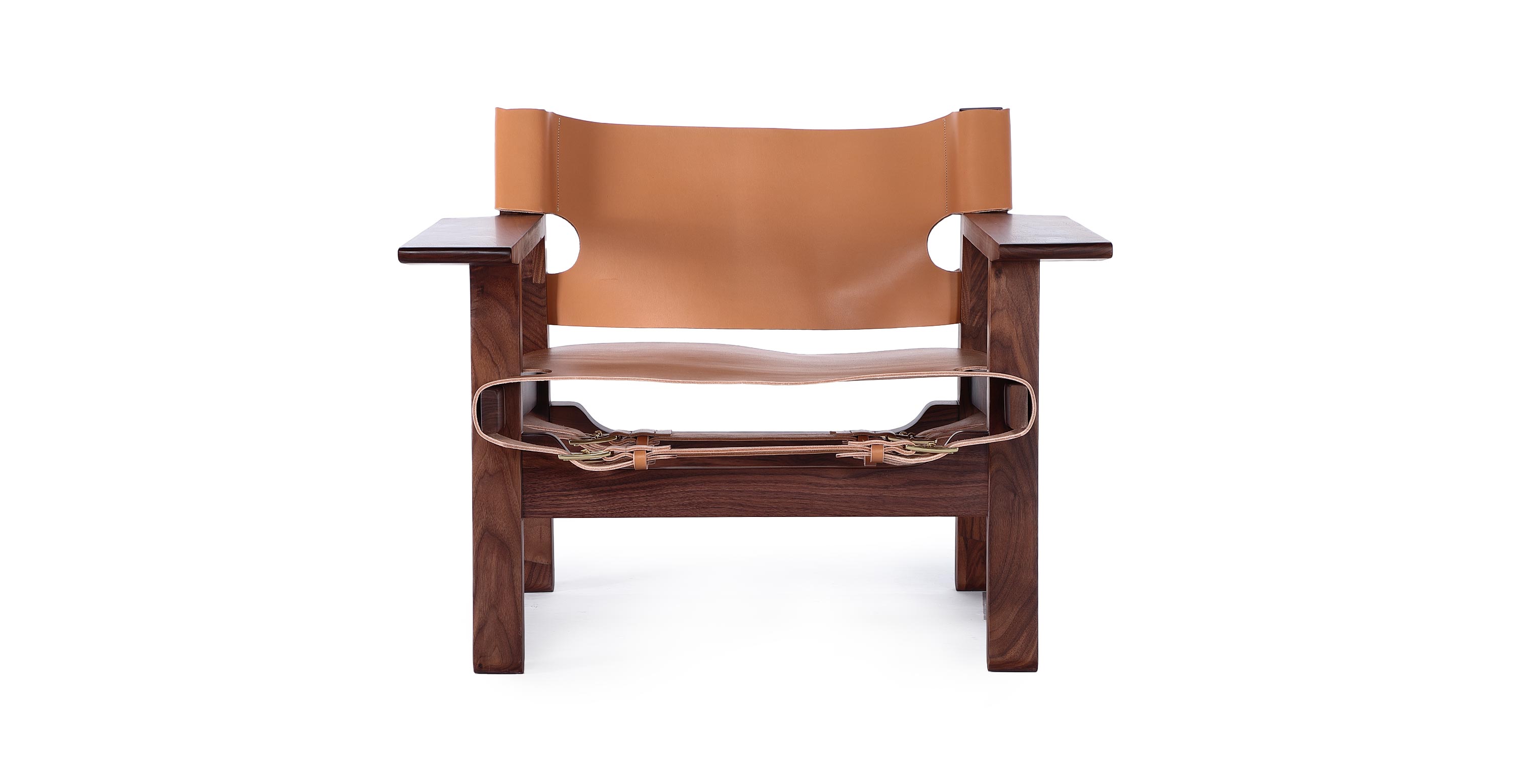 Mid Century Spanish Chair -  Leather Brown